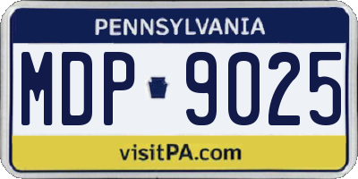 PA license plate MDP9025