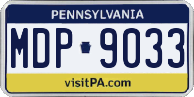 PA license plate MDP9033