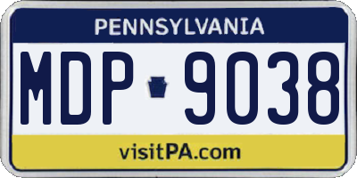 PA license plate MDP9038