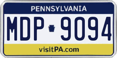 PA license plate MDP9094
