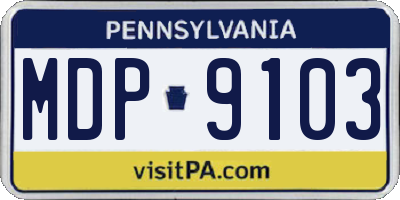 PA license plate MDP9103