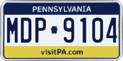 PA license plate MDP9104