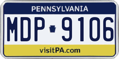 PA license plate MDP9106