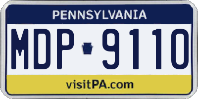 PA license plate MDP9110