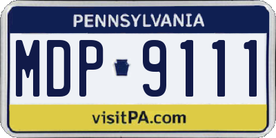 PA license plate MDP9111