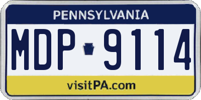 PA license plate MDP9114