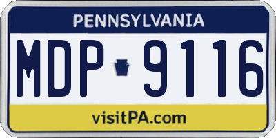 PA license plate MDP9116