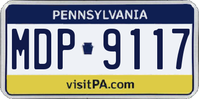 PA license plate MDP9117