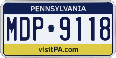PA license plate MDP9118