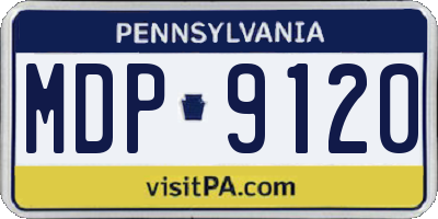 PA license plate MDP9120