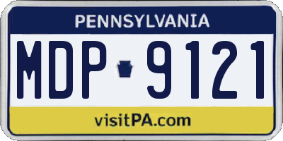 PA license plate MDP9121