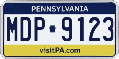 PA license plate MDP9123