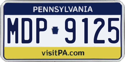 PA license plate MDP9125