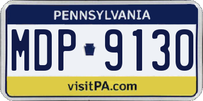 PA license plate MDP9130