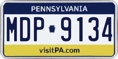 PA license plate MDP9134
