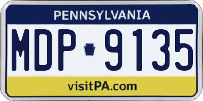 PA license plate MDP9135