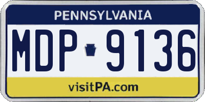 PA license plate MDP9136