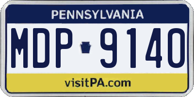 PA license plate MDP9140