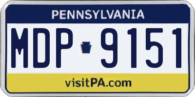 PA license plate MDP9151