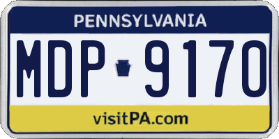 PA license plate MDP9170