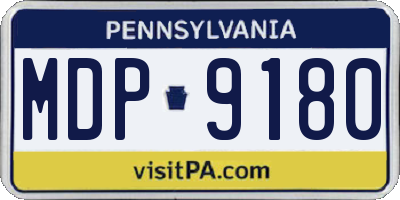 PA license plate MDP9180