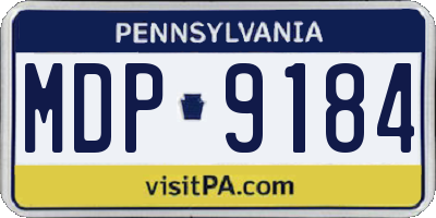 PA license plate MDP9184