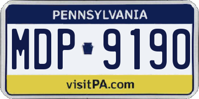 PA license plate MDP9190
