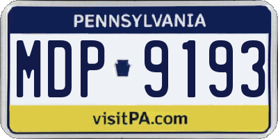 PA license plate MDP9193