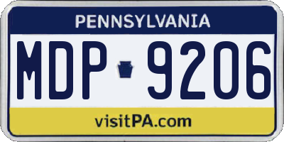 PA license plate MDP9206