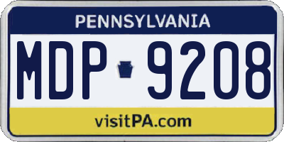 PA license plate MDP9208
