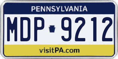 PA license plate MDP9212