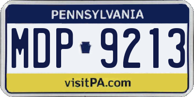 PA license plate MDP9213