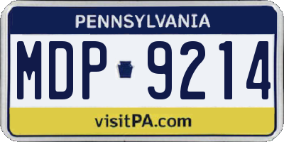 PA license plate MDP9214