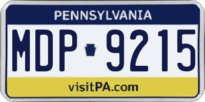 PA license plate MDP9215