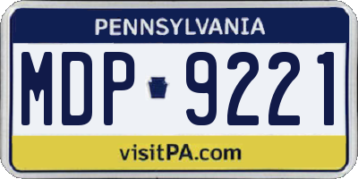 PA license plate MDP9221