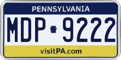 PA license plate MDP9222