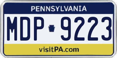 PA license plate MDP9223
