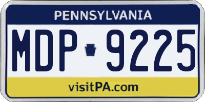 PA license plate MDP9225