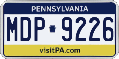 PA license plate MDP9226