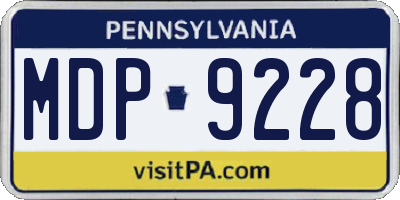 PA license plate MDP9228