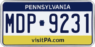 PA license plate MDP9231