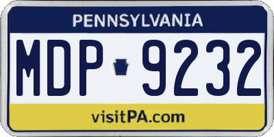 PA license plate MDP9232