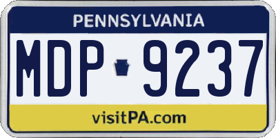PA license plate MDP9237