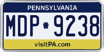 PA license plate MDP9238