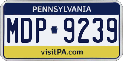 PA license plate MDP9239