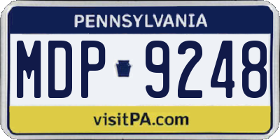 PA license plate MDP9248