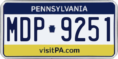 PA license plate MDP9251