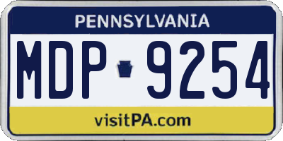 PA license plate MDP9254