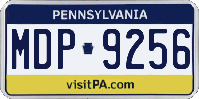 PA license plate MDP9256