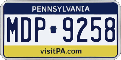 PA license plate MDP9258